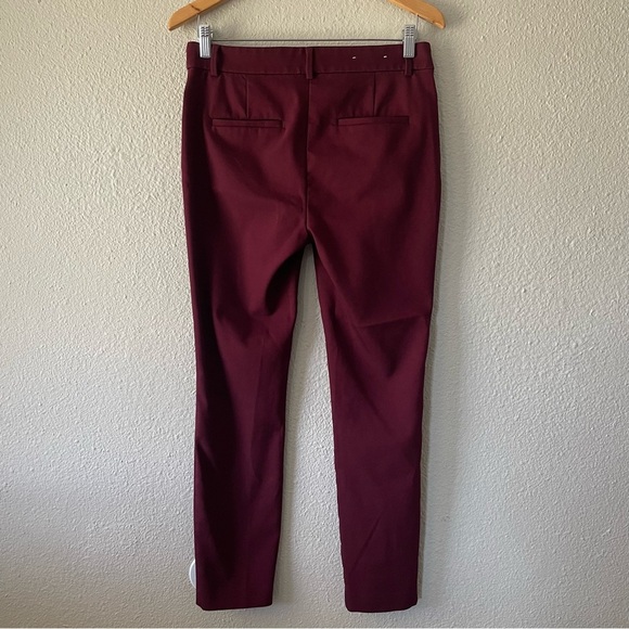 LOFT Skinny Work Slacks Pants Women’s 4 (30x27) Burgundy Office Stretch Pockets - Picture 8 of 15